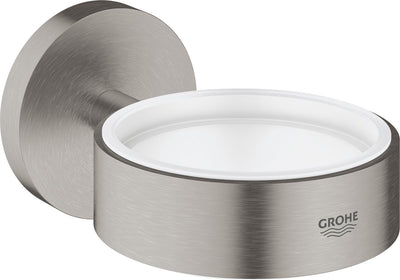 Support Grohe essentials pour distributeur de savon ou verre - montage mural - supersteel (acier inoxydable)
