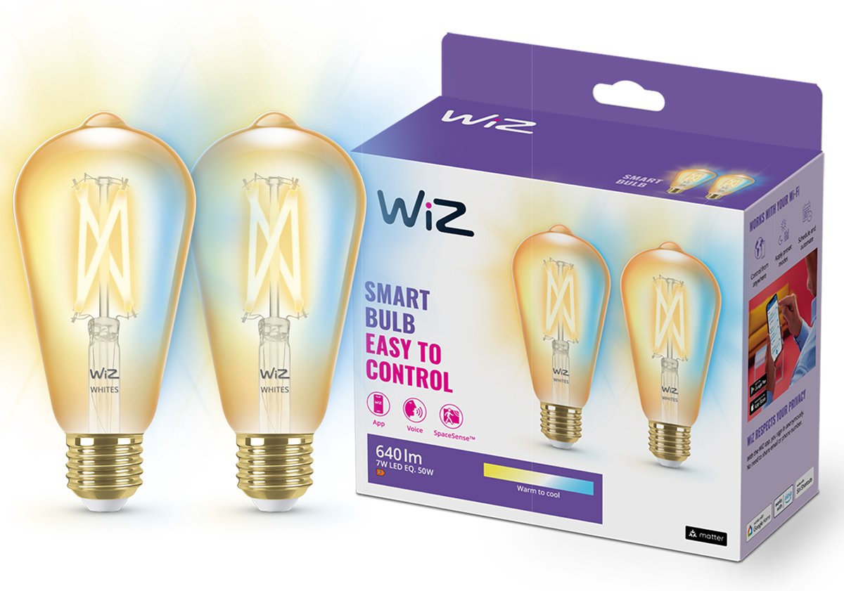 Wiz Filament Amber ST64 E27 X2