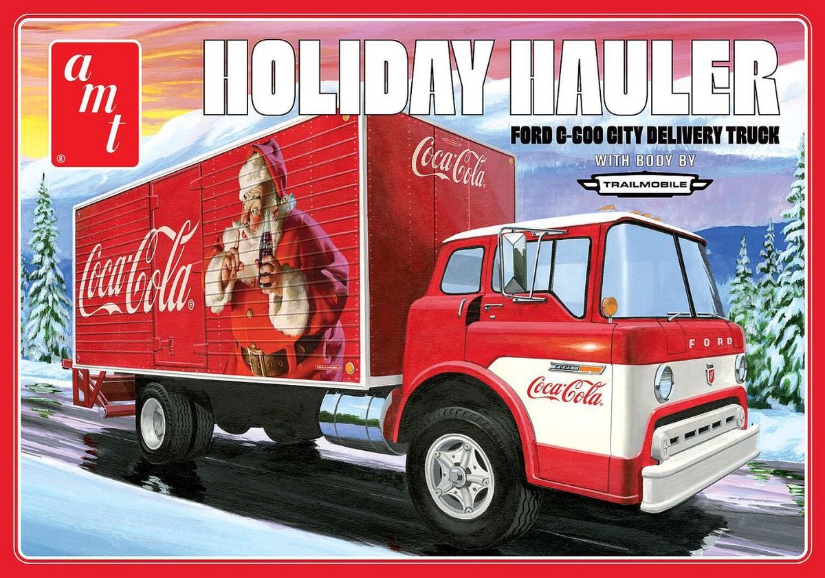 Amt modèle kit voiture - 1459 Holiday Hauler Ford C600 City Delivery Truck - camion américain en plastique - 1:25 - modèle kit