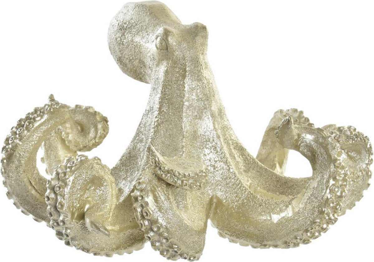 Dkd home decor figurines décoratives pieuvre en résine dorée méditerranéenne (25,5 x 24,5 x 15,5 cm)