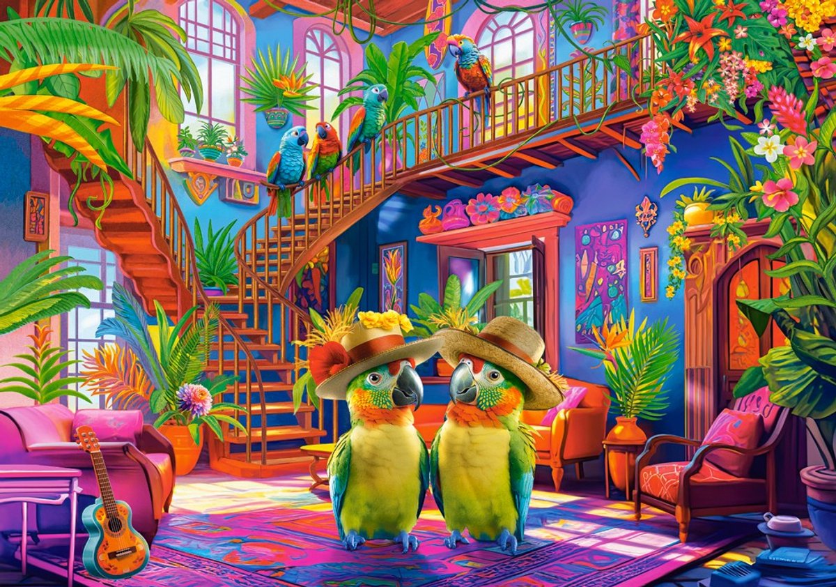 Puzzle Castorland Perroquets au paradis - Puzzle coloré de 500 pièces.