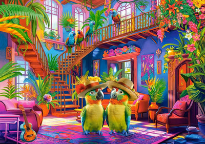 Puzzle Castorland Perroquets au paradis - Puzzle coloré de 500 pièces.