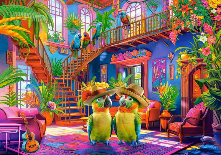 Puzzle Castorland Perroquets au paradis - Puzzle coloré de 500 pièces.