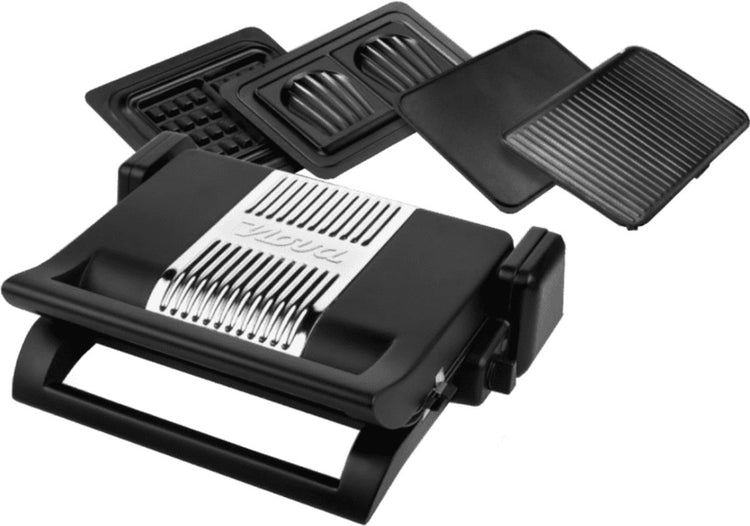 Nova multi grill 4-in-1 02.110502.01.002 – contact grill – gaufrier – 1500 watts – passe au lave-vaisselle – acier inoxydable