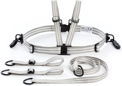 Jippie's - harnais de sécurité - gris - harnais de sécurité pour bébés et jeunes enfants - convient aux poussettes, chaises hautes - avec ceinture de marche 85 cm
