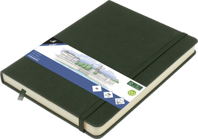 Carnet de croquis Kangaro - a5 - vert forêt - couverture rigide en pu - avec élastique et ruban de lecture - k-861228