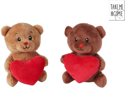 Ramenez-moi à la maison câlin en peluche ours avec cœur, 15cm