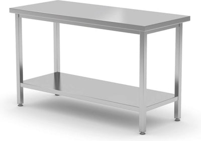 Table de travail Hendi version lourde - plan de travail 360° - pieds réglables - 1800x600x850 mm - acier inoxydable