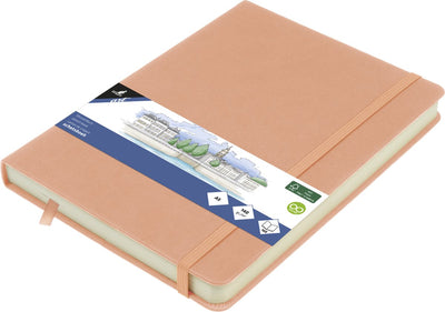 Carnet de croquis Kangaro a5 - vieux rose - couverture rigide en pu - avec élastique et ruban - carnet de croquis - carnets de croquis - k-861222