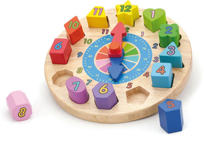 Vigatoys viga toys® horloge puzzle avec formes géométriques