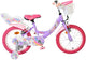 Vélo enfant Volare licorne - filles - 16 pouces - violet - deux freins à main