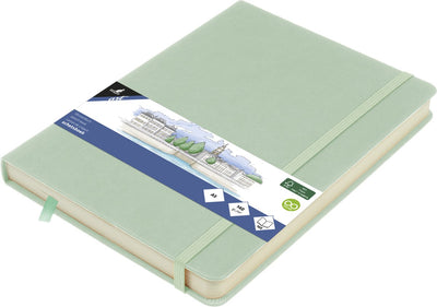 Carnet de croquis Kangaro - a5 - menthe - couverture rigide en pu - avec élastique et ruban - k-861224