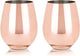 Verre à vin sans pied Viski - acier inoxydable - 532ml - couleur cuivre - lot de 2