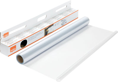 Feuilles effaçables à sec pour tableau blanc instantané Nobo en rouleau - 25 feuilles électrostatiques - 60x80cm - transparent