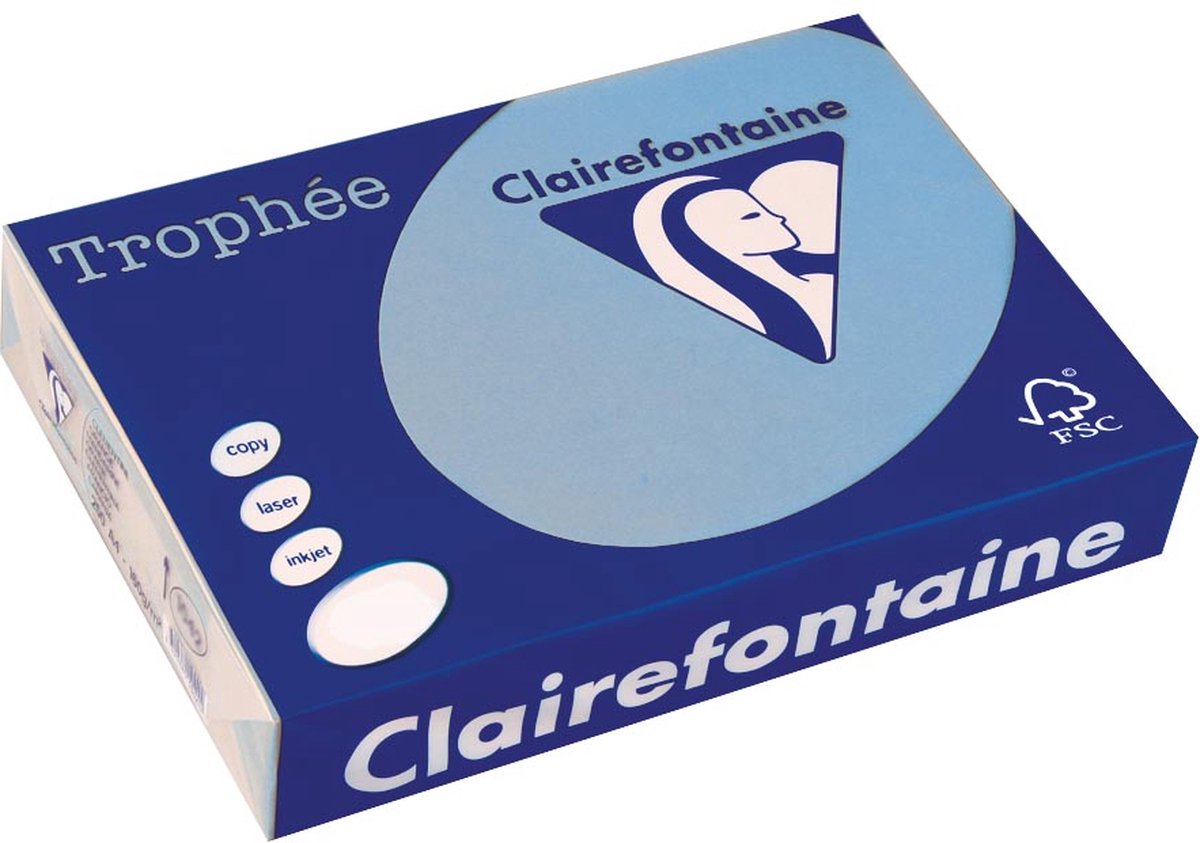 Clairefontaine trophée intense a3 bleu royal 80 g 500 feuilles
