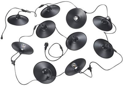 Rl live your light reality chaîne - cordon lumineux - noir mat - incl. 10x e27 1 w - ne convient pas pour variateur externe - montage mural et plafond - éclairage extérieur - ip44