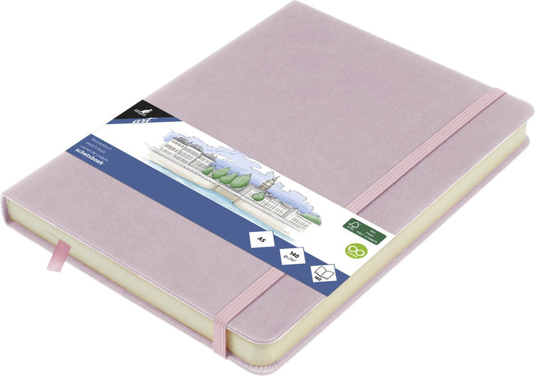 Carnet de croquis Kangaro - a5 - violet - couverture rigide en pu - avec élastique et ruban - k-861223