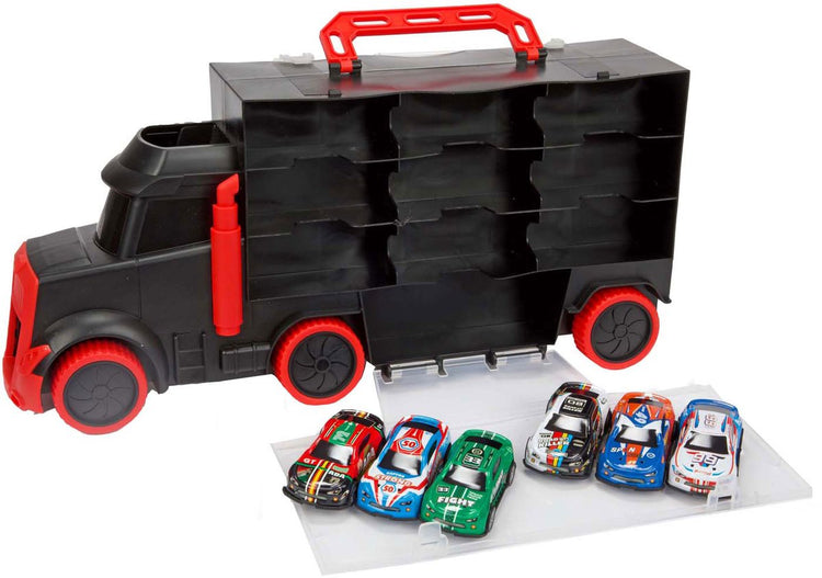 Toi-Toys Turbo Racers Truck avec 6 voitures de course de traction
