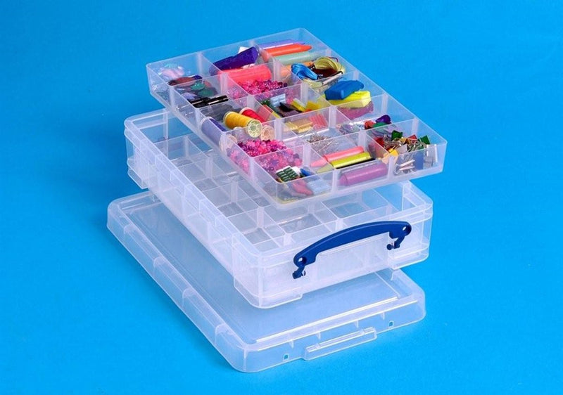 Hobby box boîte vraiment utile 255x520x85mm 4l 30 compartiments couvercle empilable