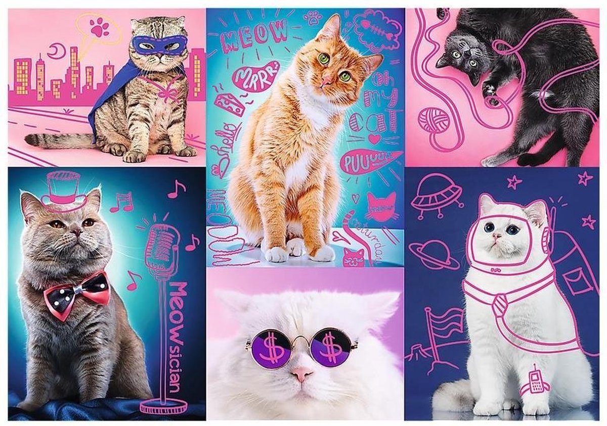 Puzzle Trefl 1000 pièces chats - puzzle animaux super chats.