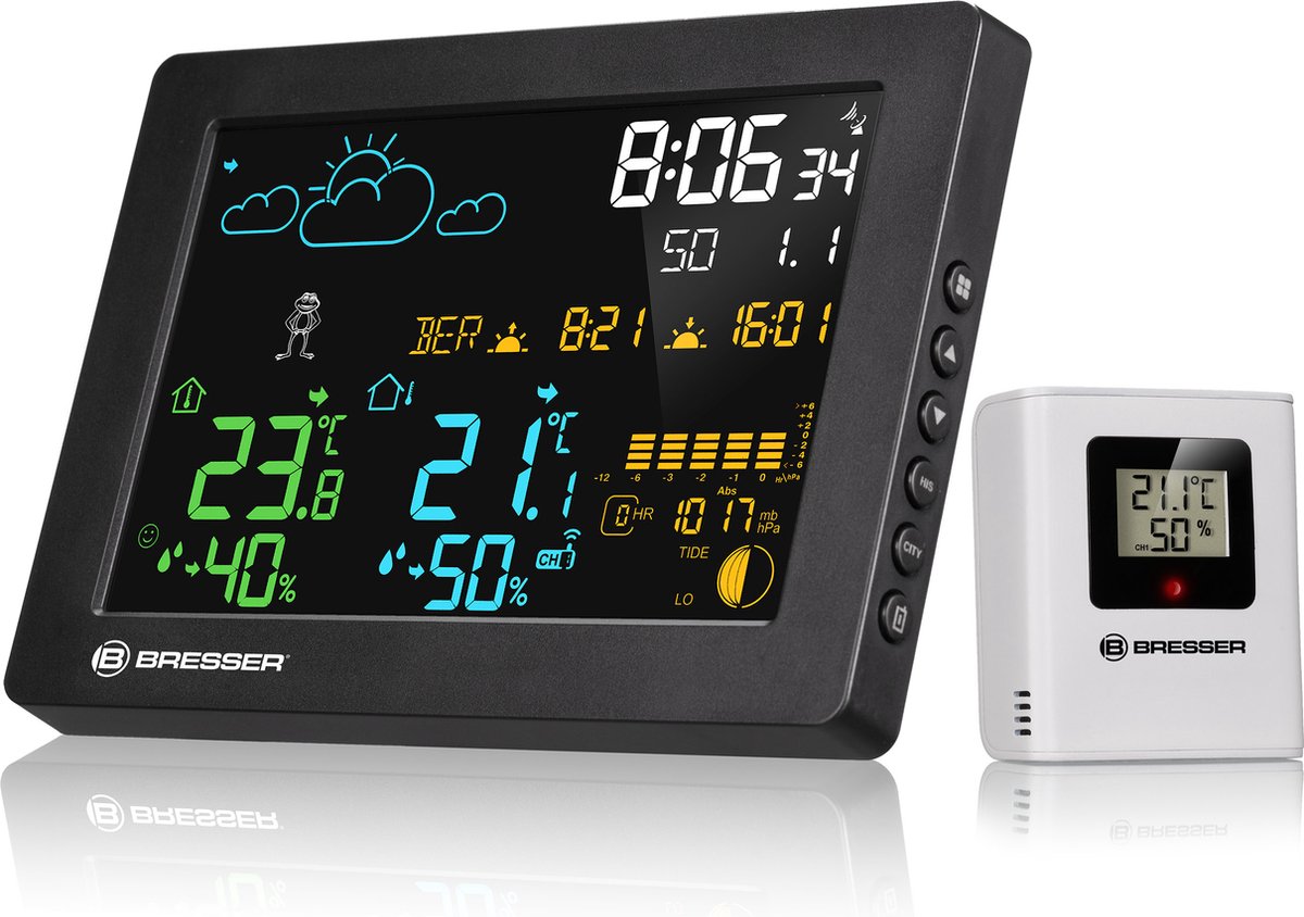 Station météo Bresser - meteotemp baro - avec écran couleur - pour l'intérieur et l'extérieur