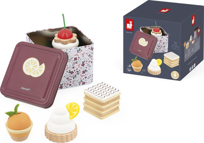 Janod - set à pâtisserie en bois - gourmandises avec belle boîte en métal