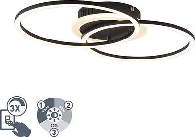 Rl live your light reality venida - plafonnier - noir mat - incl. 1x SMD 25 W - dimmable avec interrupteur - ne convient pas pour variateur externe - montage mural et au plafond - fonction mémoire - fonction mémoire via l'interrupteur mural