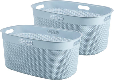 Panier à linge en filo Curver - 45l - lot de 2 pièces - bleu