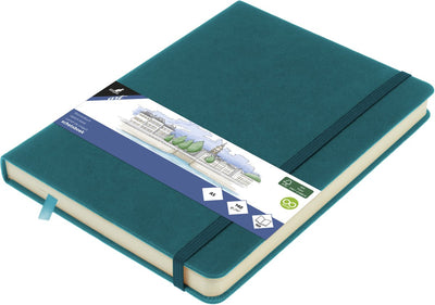 Carnet de croquis Kangaro - a5 - turquoise foncé - avec élastique et ruban - k-861294
