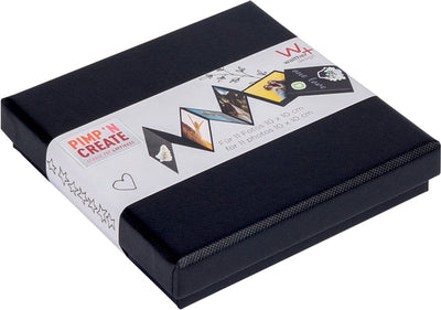 Walther fb-099-b boîte leporello pac - format 12 x 12 x 2,4 cm - 11 photos 10 x 10 cm - noir