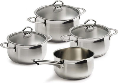 Bk excellent set de casseroles en inox 4 pièces - ø16cm à ø20cm - induction - passe au lave-vaisselle - passe au four jusqu'à 230° - avec couvercles - graduation - argent