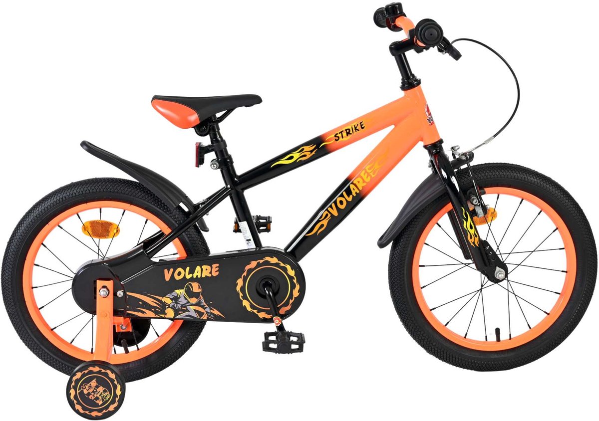 Vélo enfant Volare strike - garçons - 16 pouces - noir orange