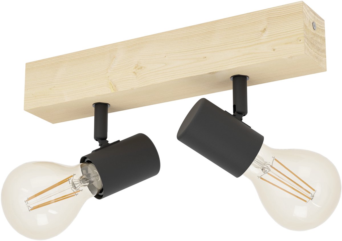 Eglo townshend 3 spot - 2 lumières - E27 - marron - noir - Bois FSC