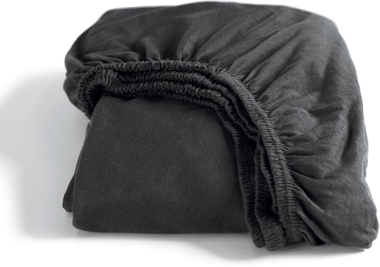Cendrillon - drap-housse - hauteur de matelas jusqu'à 25 cm - jersey double - 90x200 - anthracite