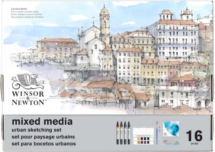 Winsor Newton 0290200 Ensemble de croquis urbains en techniques mixtes - Ensemble de techniques mixtes de 16 pièces