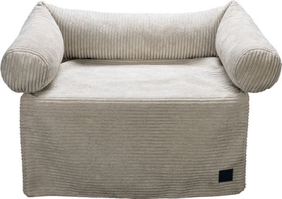 Designed by Lotte Coussin de canapé côtelé - Coussin pour chien - Gris clair - 70x50 cm
