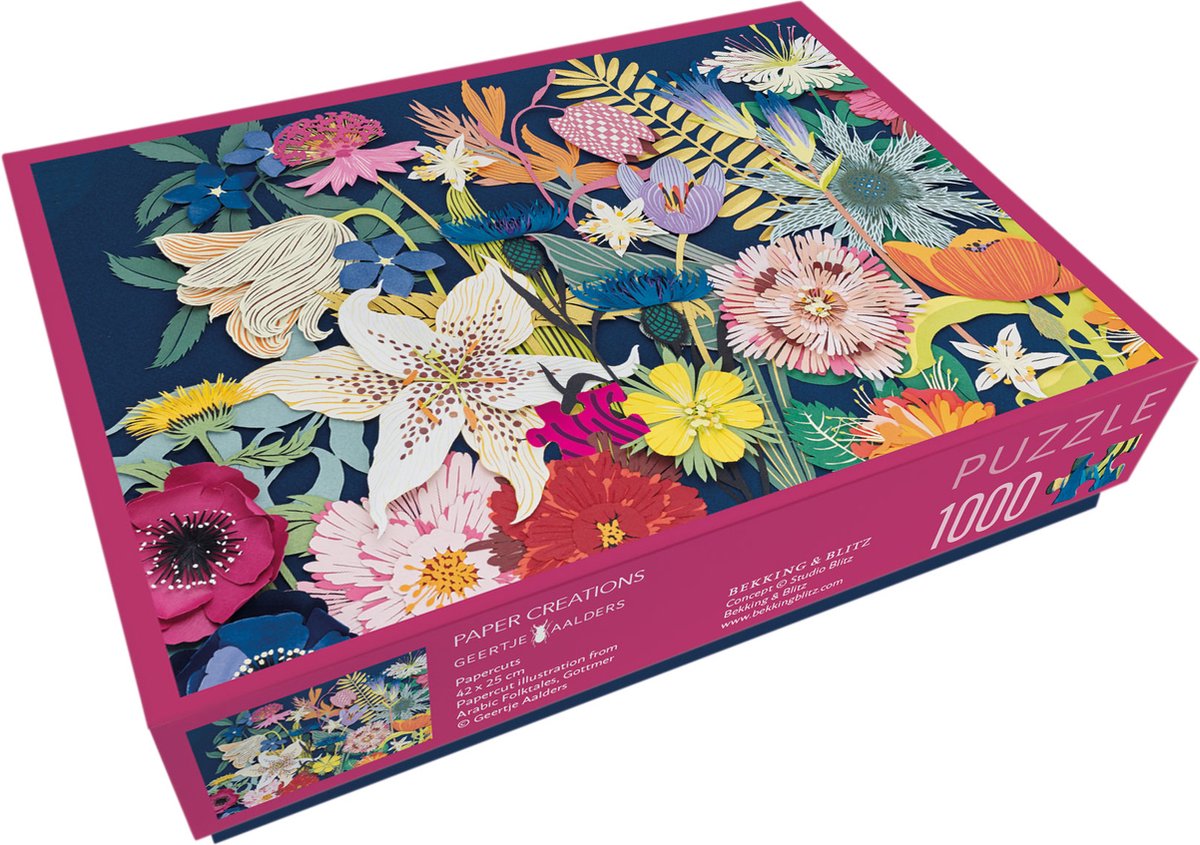 Bekking blitz - puzzle - 1 000 pièces - art - découpage de papier - fleurs - créations en papier - geertje aalders