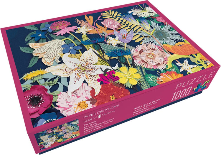 Bekking blitz - puzzle - 1 000 pièces - art - découpage de papier - fleurs - créations en papier - geertje aalders