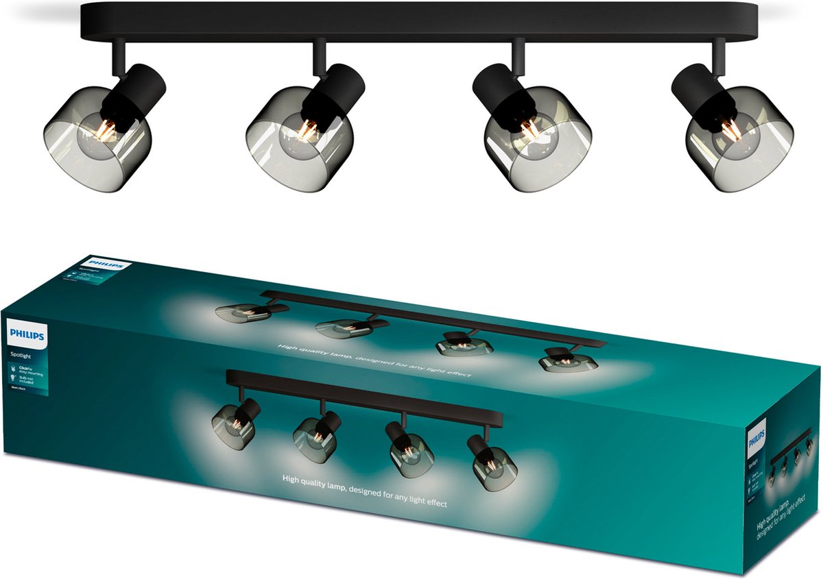 Philips LED Philips Sleet spot - spot de plafond avec quatre points lumineux - avec verre fumé - petit luminaire E14