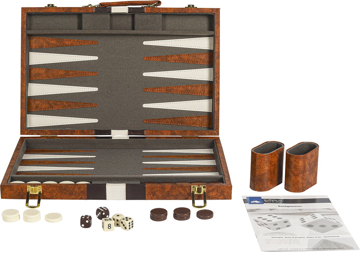 Passepoil de backgammon Buffalo marron 38x24 cm