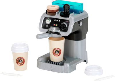 Machine à expresso Klein Toys mm Barista - tasses à café à emporter, porte-filtre, dosettes de café, sucre et presse-purée - multicolore
