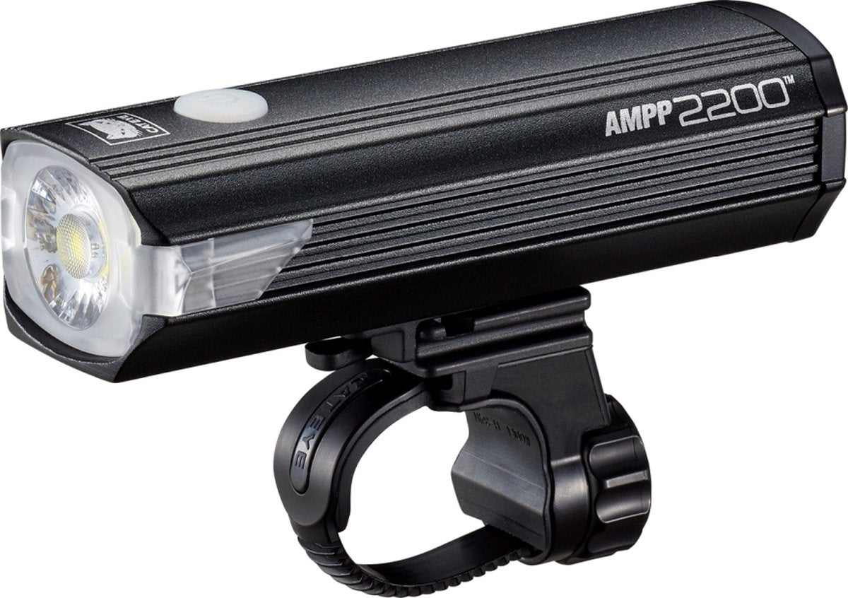 Phare de vélo Cateye ampp2200 - éclairage de vélo max. 2200 lumens - autonomie de 1 à 60 heures - rechargeable par USB - résistant aux éclaboussures - sept modes d'éclairage