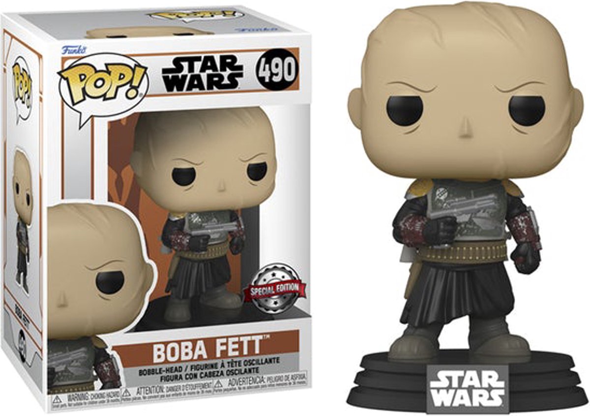 Disney Funko Star Wars - Pop mandalorienne ! Boba Fett sans casque figurine de collection exclusive 9 cm - multicolore