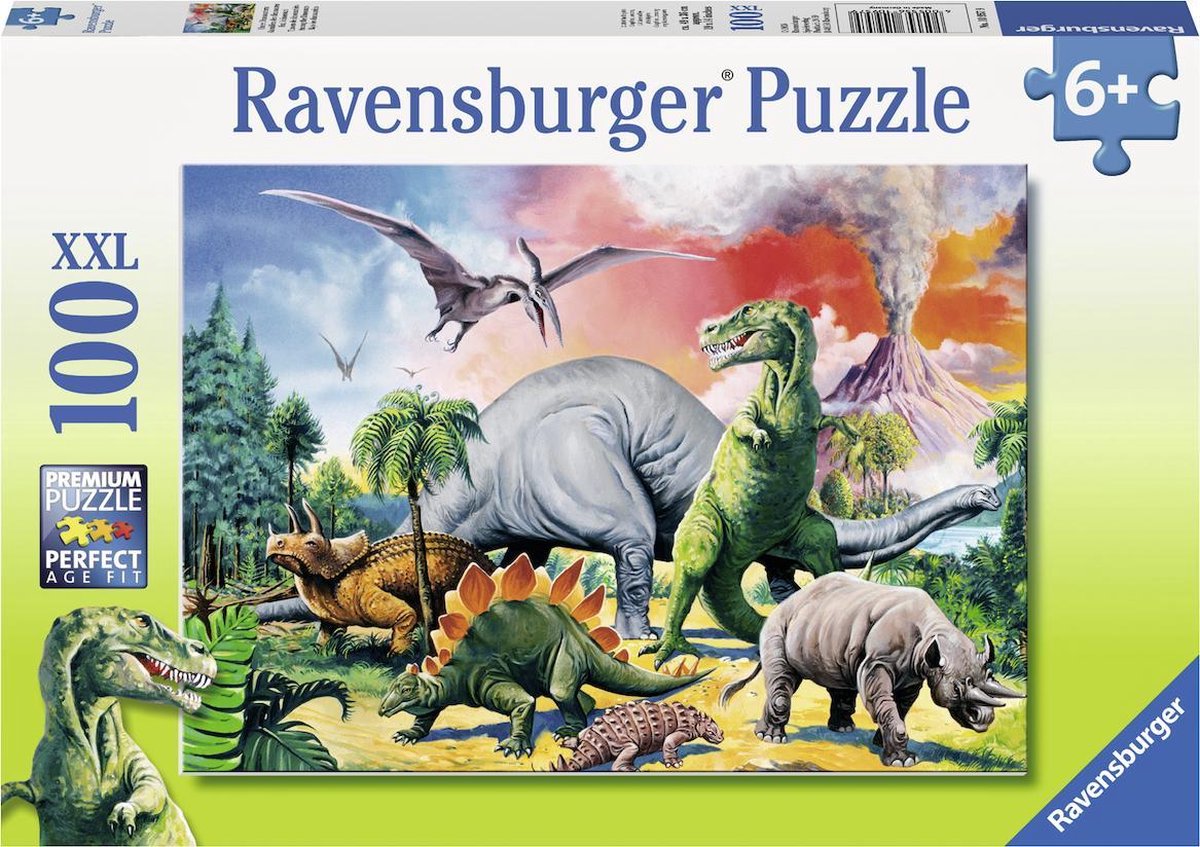 Puzzle de Ravensburger entre les pièces de dinos 100 xxl