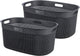 Panier à linge en filo Curver - 45l - lot de 2 pièces - anthracite