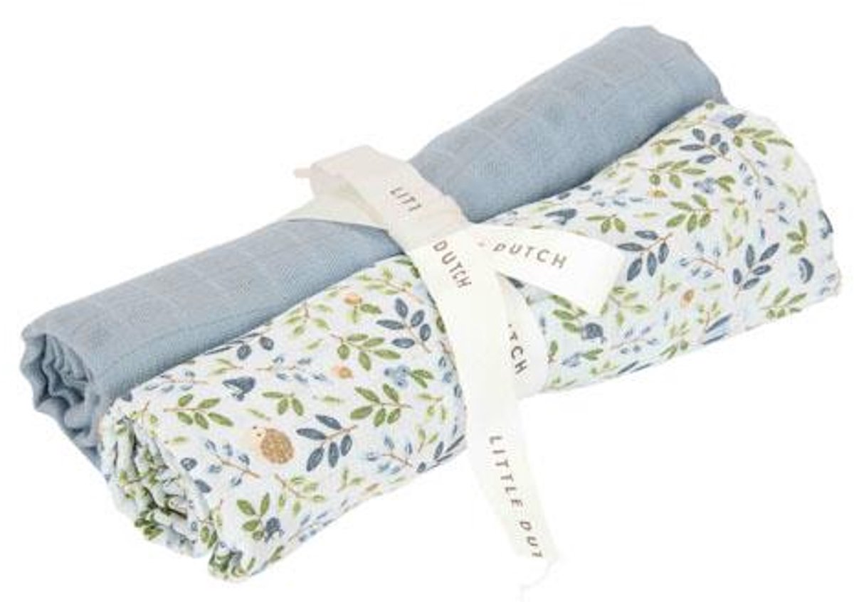 Petit emmaillotage hollandais - bleu - taille 70 cm - amis de la forêt - aventure en forêt