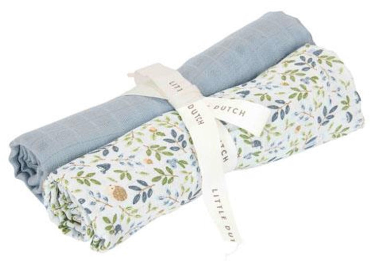 Petit emmaillotage hollandais - bleu - taille 70 cm - amis de la forêt - aventure en forêt