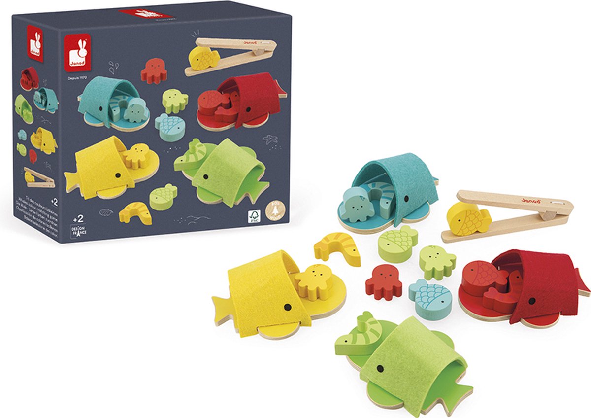 Janod - jeu de tri - jeu de coloriage baleine