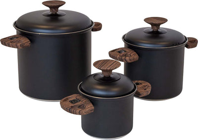 Bo-camp - industriel - set de poêles - hading - compact 3 - acier inoxydable