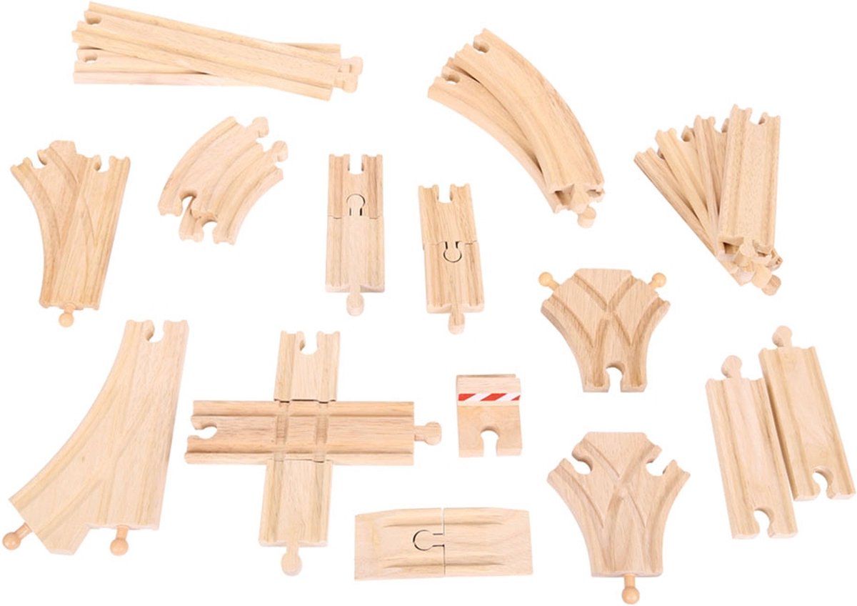 Bigjigs Wooden Rails Expansion Set, 25dlg.